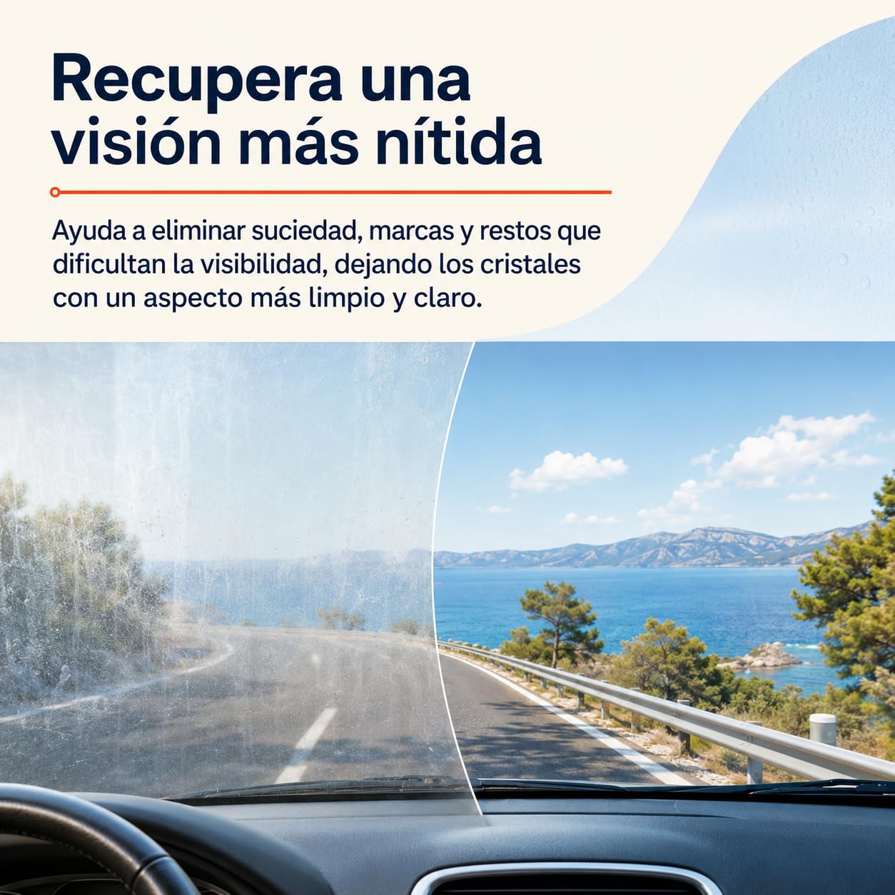 Pulimento Cristales Coche, Antilluvia y Antivaho, con Esponja, Pack de 12