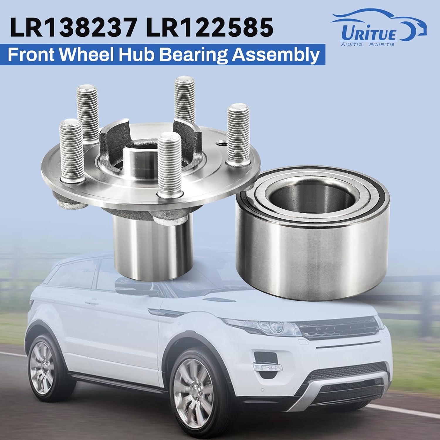 LR138237 LR122585 Front Wheel Hub Bearing Assembly Compatible with Land Rover Range Rover Evoque 2012-2019 Discovery Sport 2015-2019 Jaguar E-Pace 2018-2020