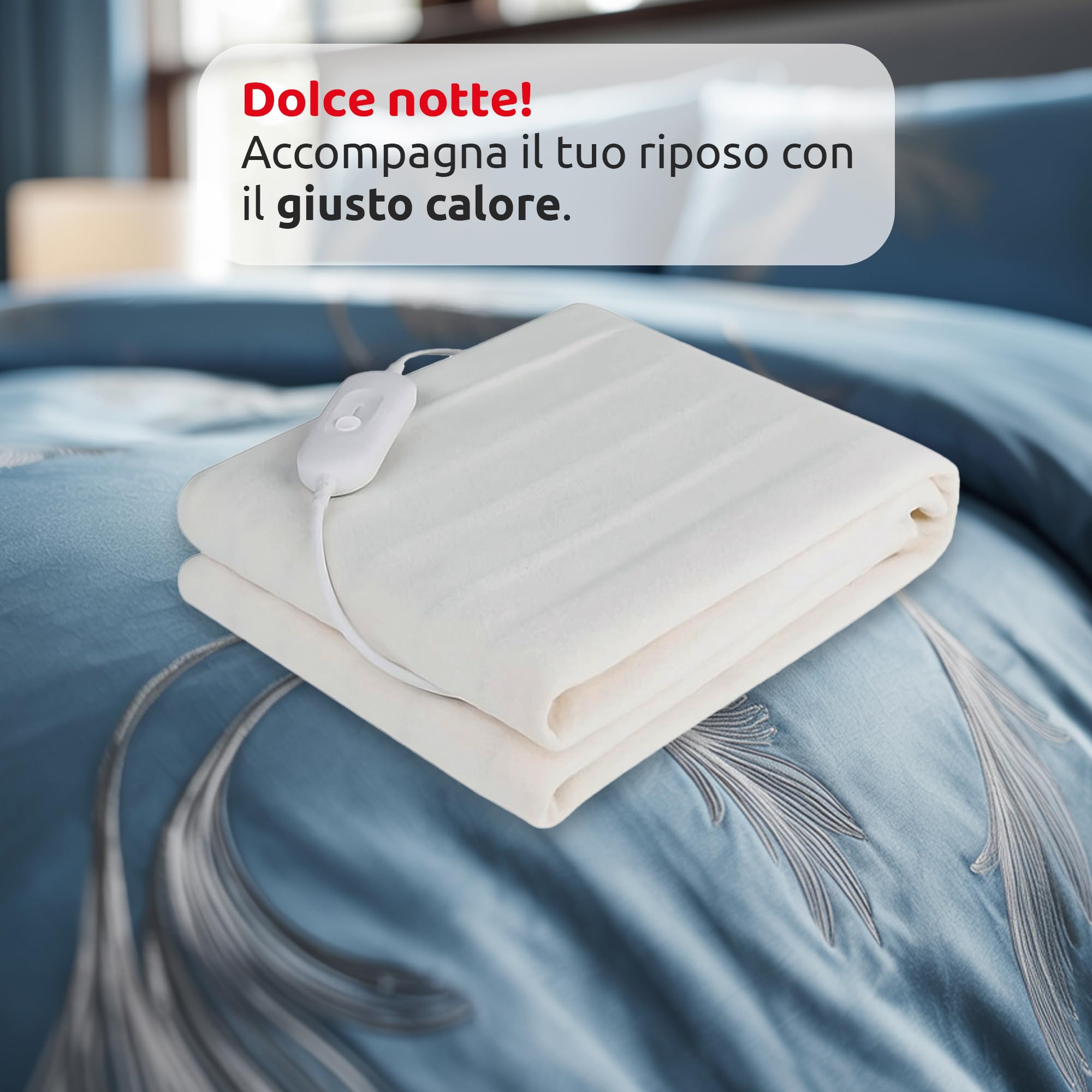 Melchioni Family | Scaldaletto Elettrico Singolo 150x80cm in Poliestere con Telecomando 3 Livelli di Temperatura, Lavabile, Protezione Surriscaldamento, 60W