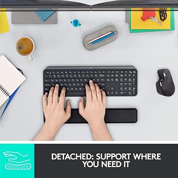 Logitech MX Palm Rest (für MX Keys Rutschfestes Premium-Material für Komfort bei stundenlangem Tippen) - Graphit