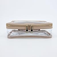 Neceser Grande Impermeable – Organizador De Cosméticos Con Cremallera De PVC Transparente Para Viajes Y Baño – Bolsa De Lavado De Cuero Vegano Para Hombres Y Mujeres (moca), Moca, Moderno