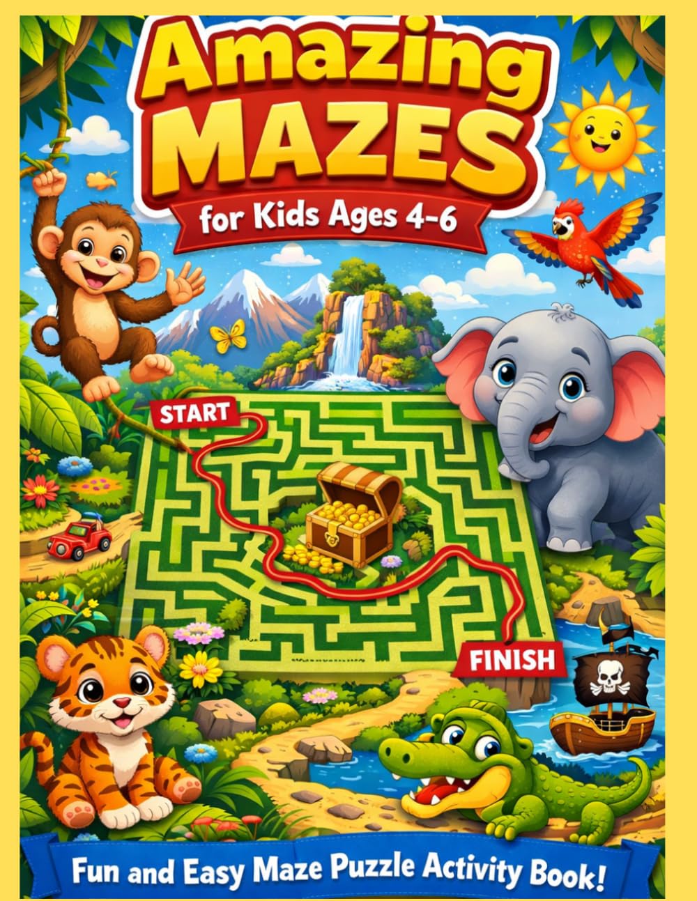 Amazing Mazes for Kids Ages 4–6: Fun and Easy Maze Puzzle Activity Book for Preschool and Kindergarten Kids | 90 Simple Mazes for Learning, Thinking and Fun