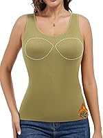 Vista 9 de JOYSHAPER Camiseta térmica sin mangas para mujer, ropa interior de forro polar, camiseta sin mangas, chaleco de capa base cálida
