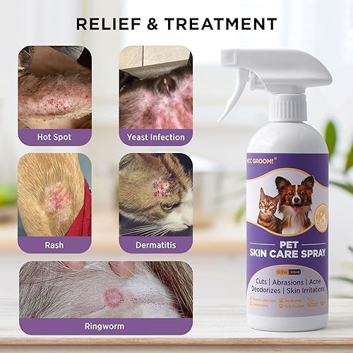 Miniatura 2 de HICC Groom! - Spray hipocloroso para aliviar la picazón, tratamiento de puntos calientes para perros y gatos, alivia la picazón en la piel seca,