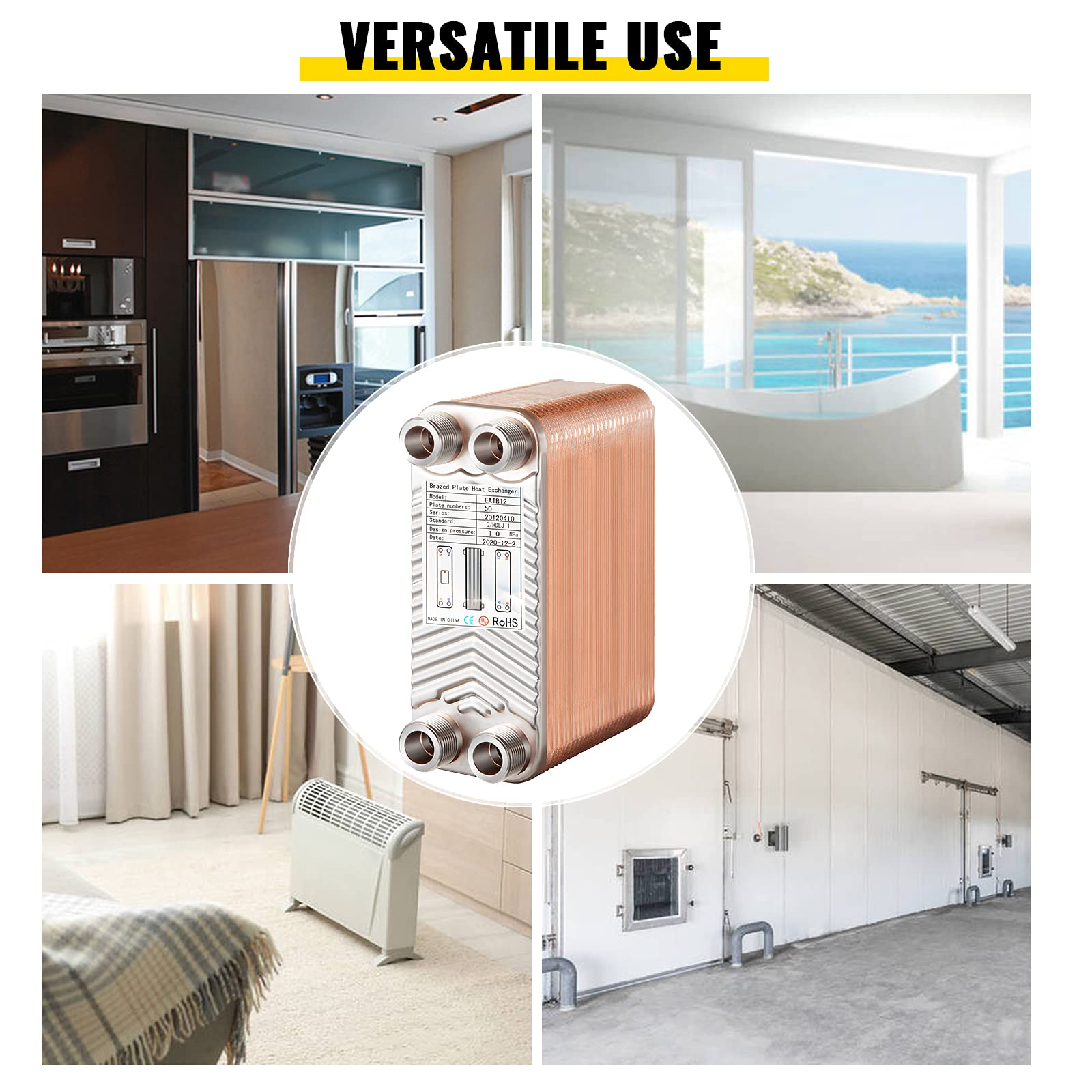 FORAVER 50 Plates Heat Exchanger b312a50 Stainless Steel Heat