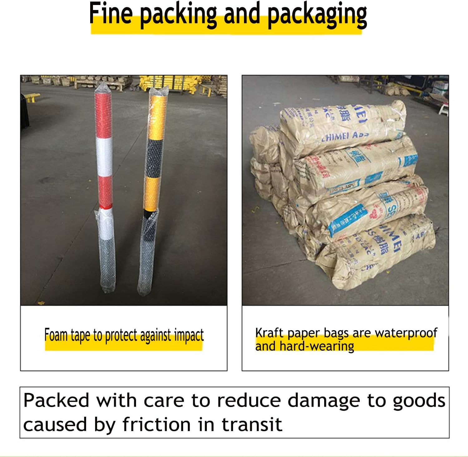 Driveway Security Bollards Fixed Steel - Reflective Collision Warning Parking Posts for Driveways