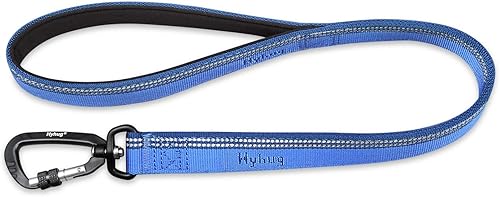 Miniatura 5 de Hyhug Pets (2021) Correa segura reflectante 3M - Moda y resistente tejido jacquard de nailon de 18 pulgadas, correa corta para perros grandes y