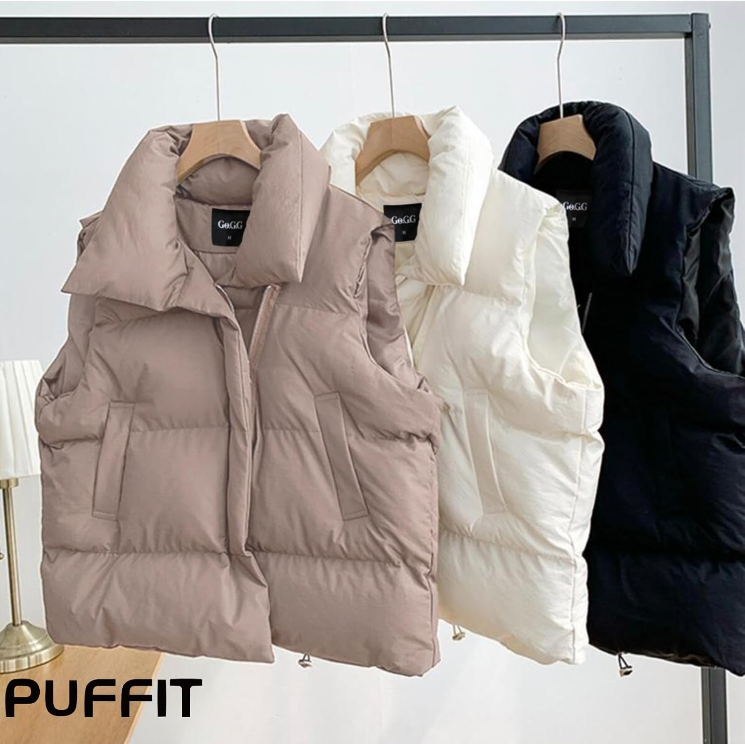 Women Puffer Vest, Oversized Sleeveless Cropped Winter Vests Outerwear, Versatile Padded Warm Puffy Gilet Trendy - Image 5