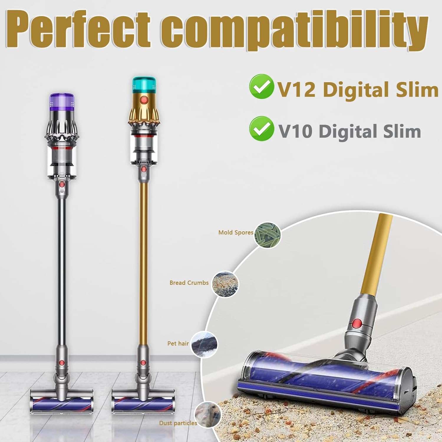 Szczotka elektryczna V12 Detect Slim V10 Digital Slim, część zamienna, napęd bezpośredni, szczotka do czyszczenia głowicy turbiny, dysza podłogowa do V12 Slim V10 Slim, akcesoria turbo