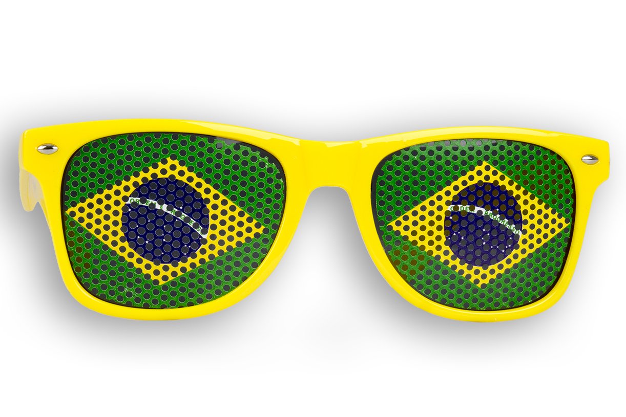 Fanbrille Brasilien - Brasil – Sonnenbrille – Brille Brasil – Gelb - Fan Artikel