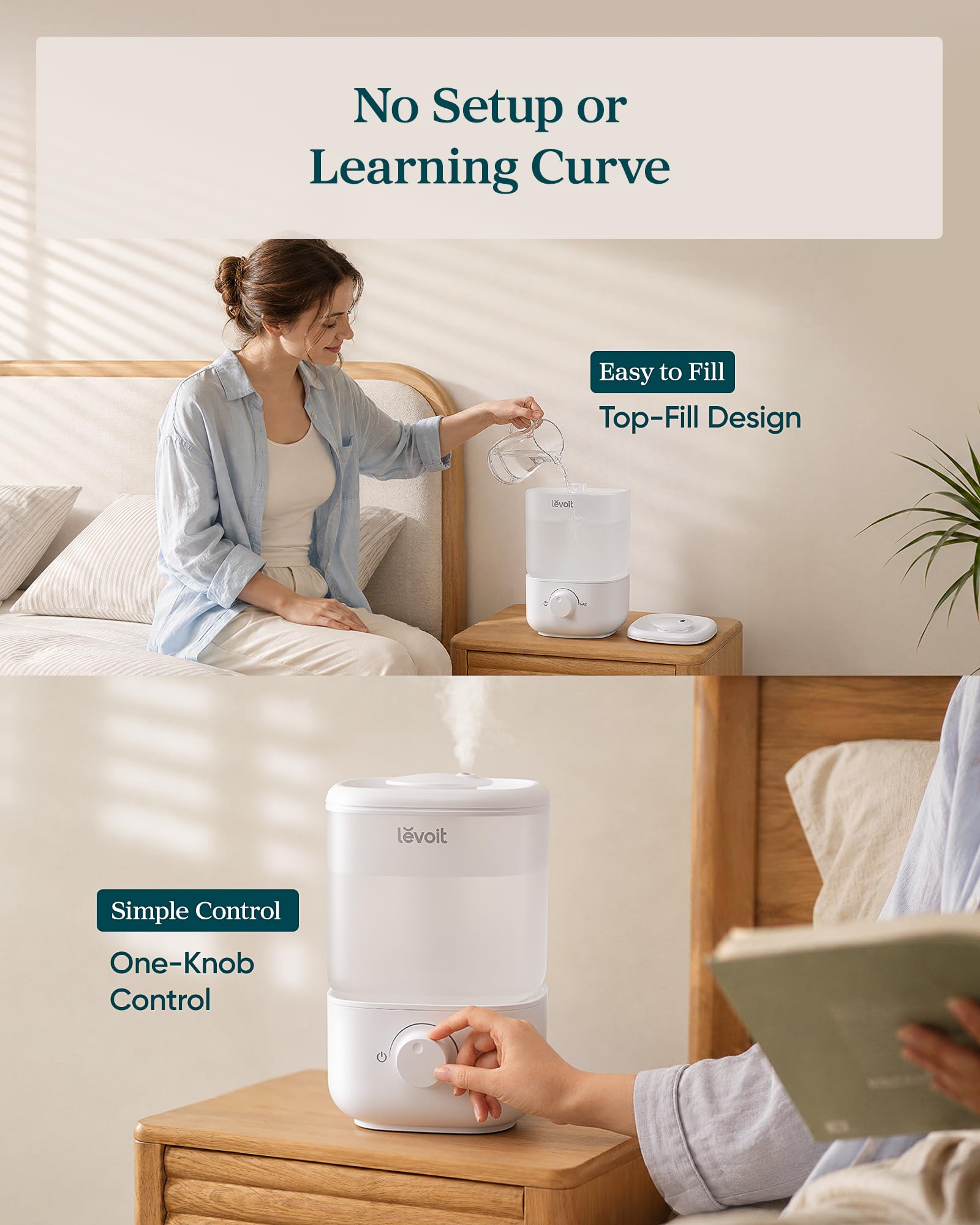 Levoit Top Fill Humidifier - Quiet & Large Tank -2