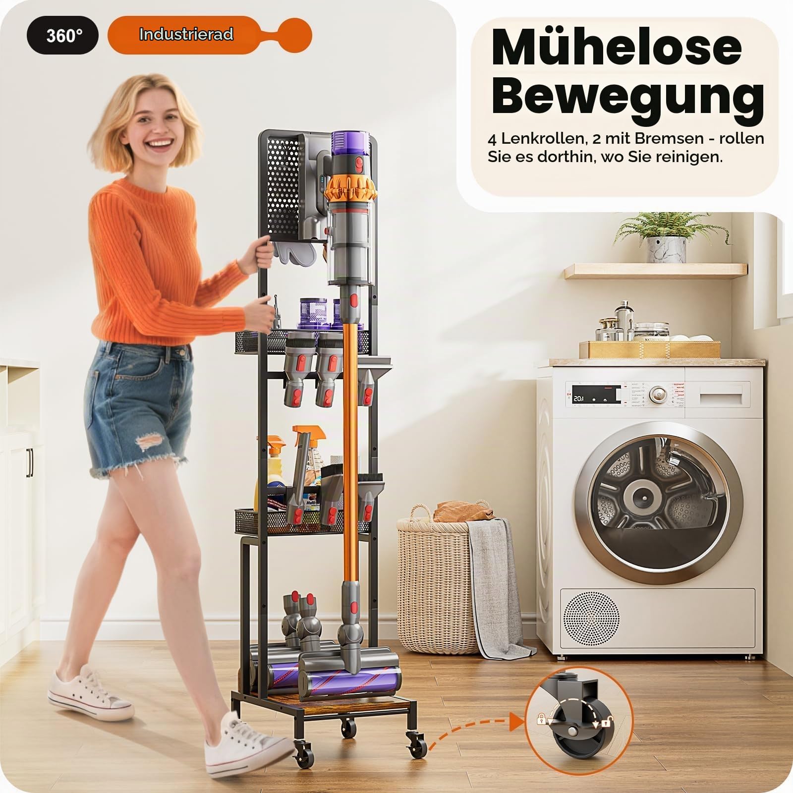 Bikoney Staubsauger Ständer kompatibel mit Dyson V15 V11 V8, Ohne Bohren | Für Gen5 V15 V11 V8 V7 V6, Zubehörhalter & Dockingstation, Stabiles Metall, Platzsparend, Montage ohne Bohren