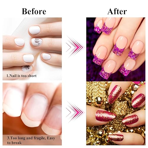 Miniatura 5 de 200 formas profesionales de uñas largas para uñas acrílicas, uñas de poligel, formas de extensión de uñas gruesas para puntas de arte de uñas,