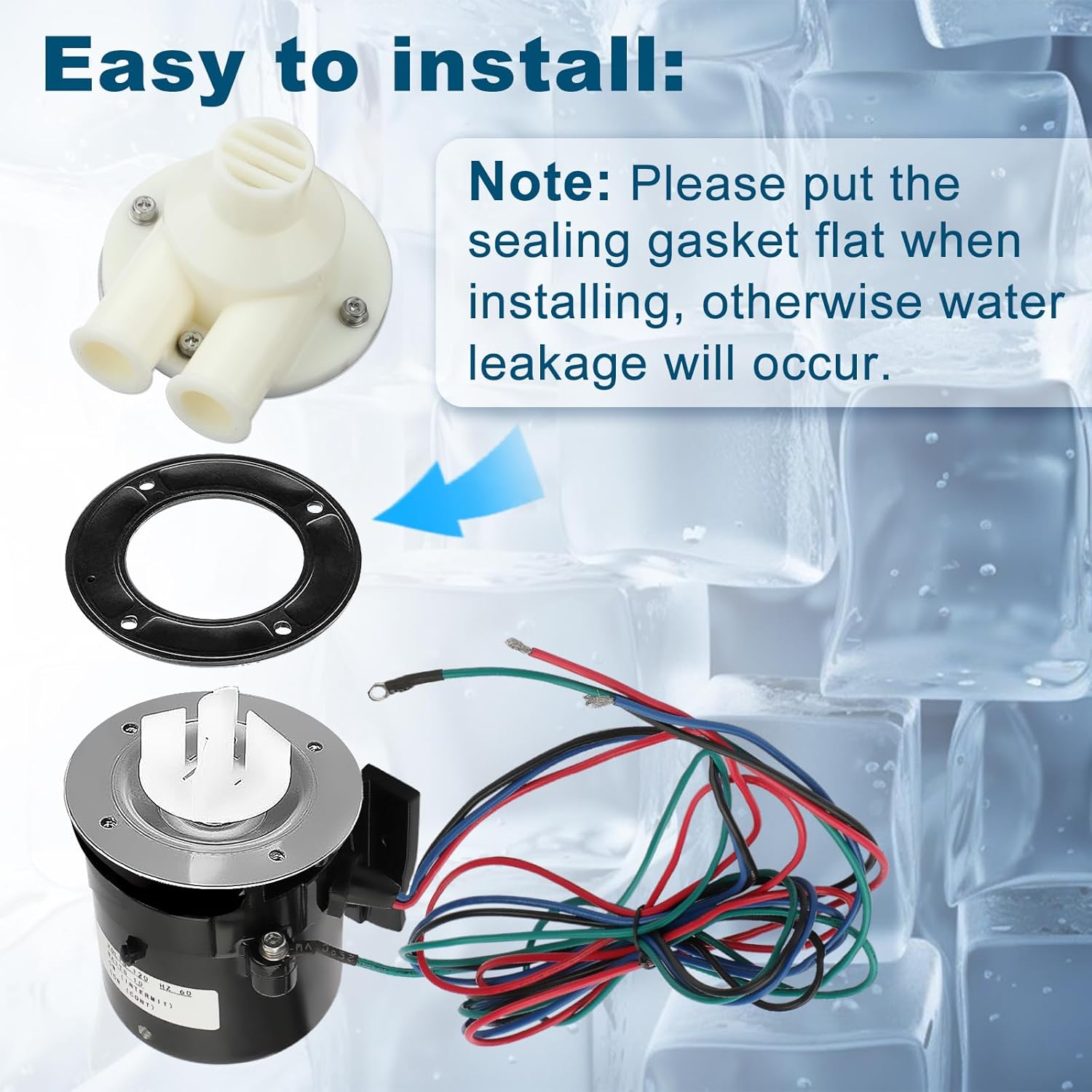 Ice Maker Machine Pump Motor Assembly Fits for Hoshizaki PA0613 | Fits for Model KM-450 Thru KM-900 KML-600MAH URC-12F 120V 10W RPM 0.5 Replace# APTA92P10WD1 89404002