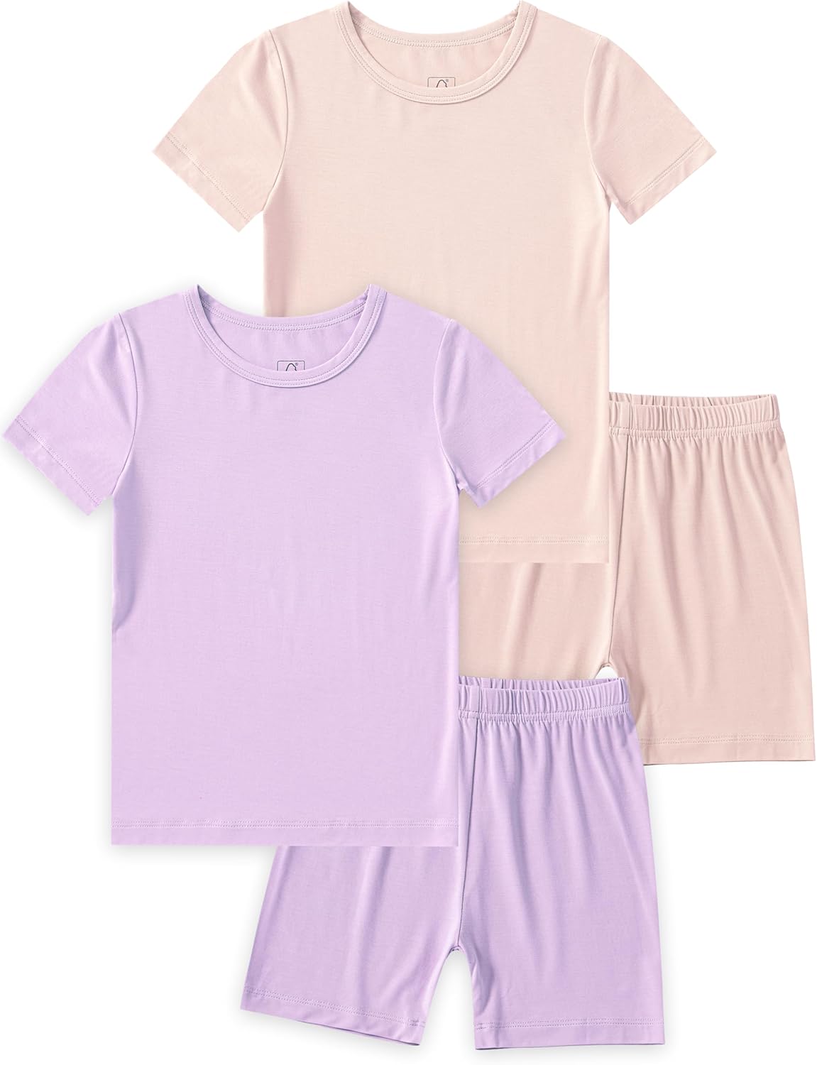 JunNeng Bamboo Viscose Toddler Pajamas,Baby Boy Girl Solid Snug Fit Short Sleeve Summer Sleepwear PJS
