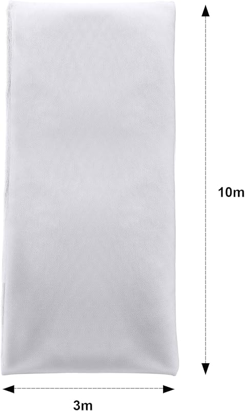 Zonon Finomszövésű Szúnyogháló - Fehér Rovar és Madárvédő Háló Kertekhez, Növényekhez - Sokoldalú Védelmi Háló 3x10m