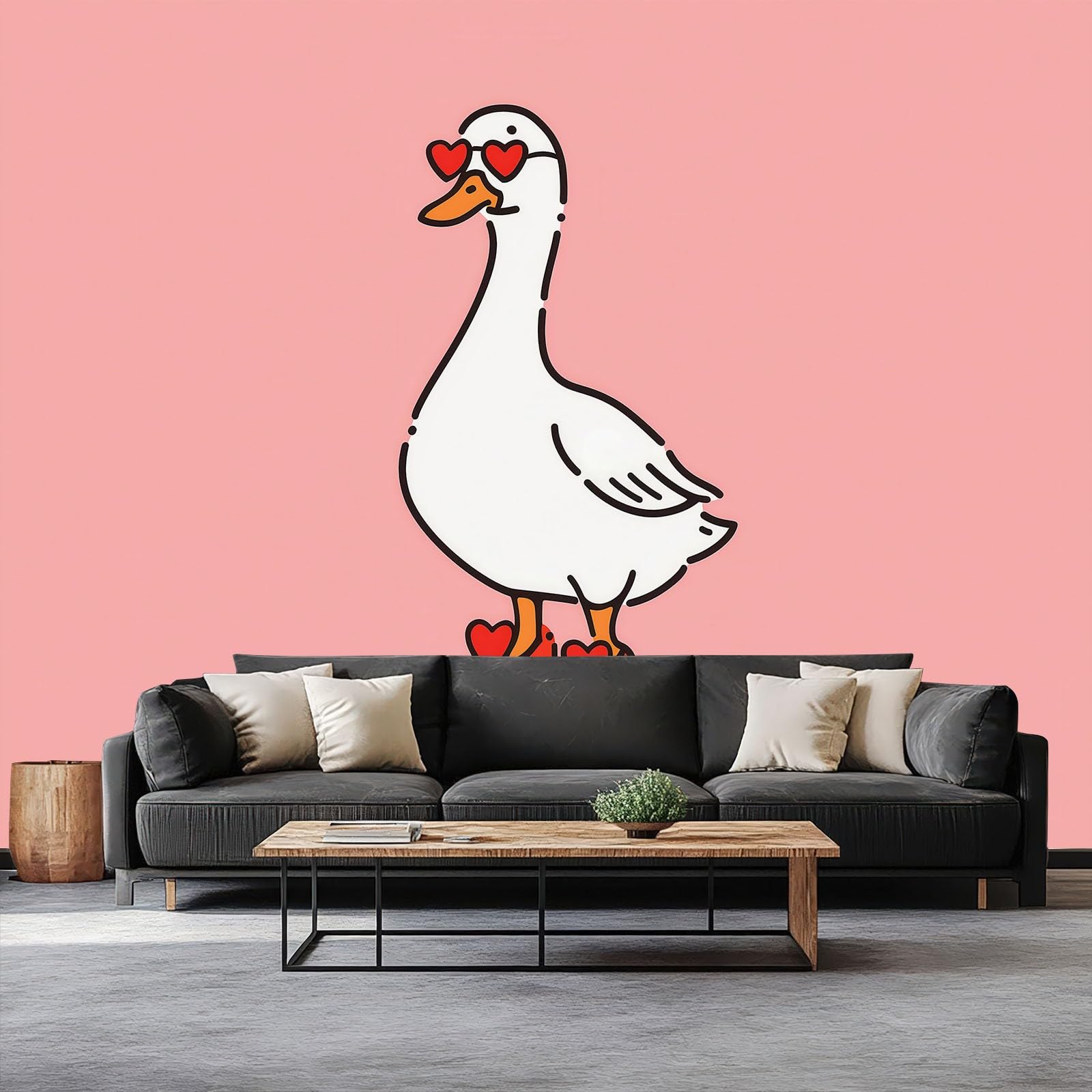 Papier peint panoramique canard à lunettes mural enfant 200x140