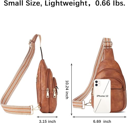 Miniatura 7 de BOSTANTEN Bolso bandolera pequeño para mujer, bolso cruzado de cuero, riñonera, bolsa de pecho para viajes