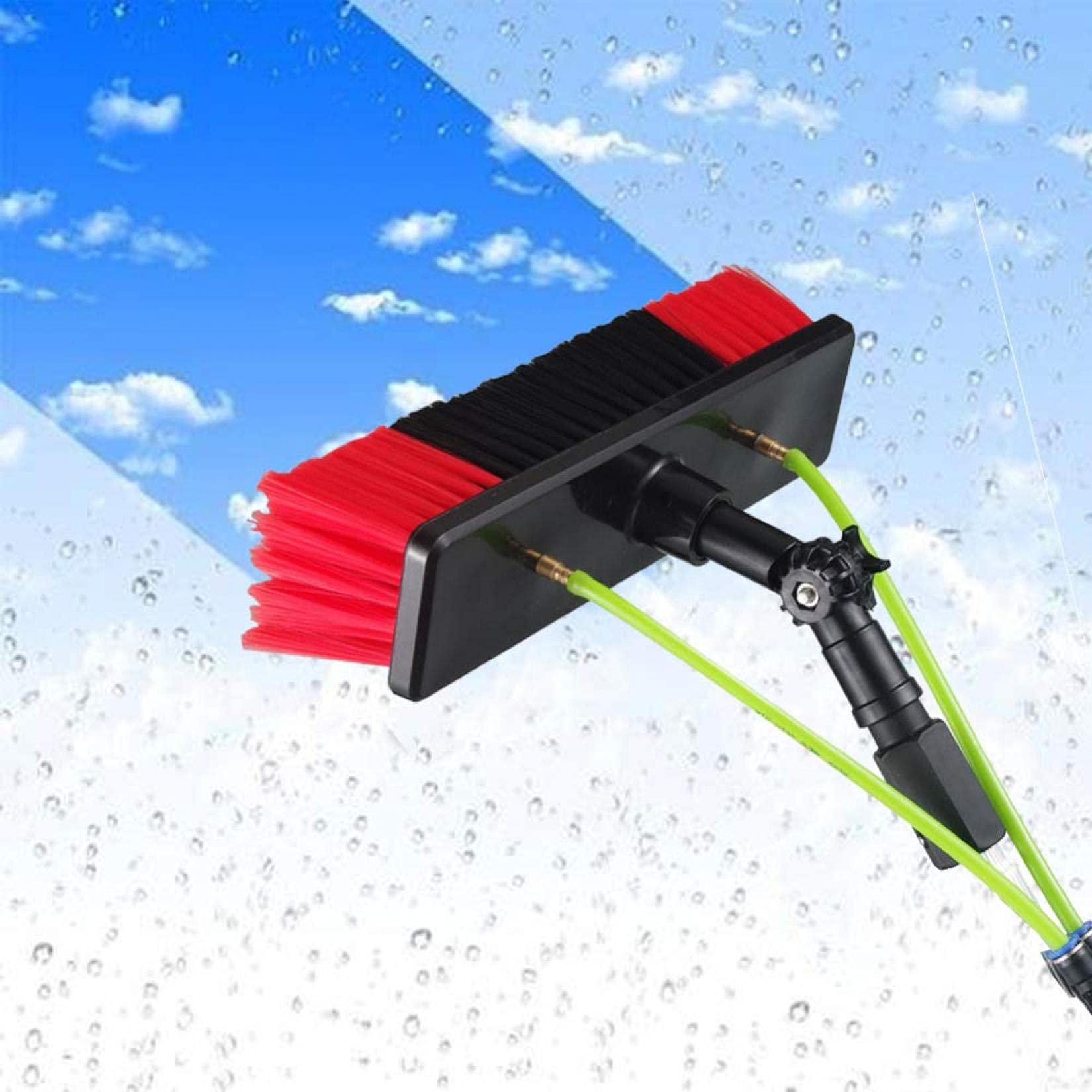 DUANHOZ Window Cleaning Brush, Window Cleaning Pole, Cleaner Kit, Water/Hose Fed Pole, Cleaning Photovoltaic And Solar Panels - 30Cm Brush Head, 8M,8m