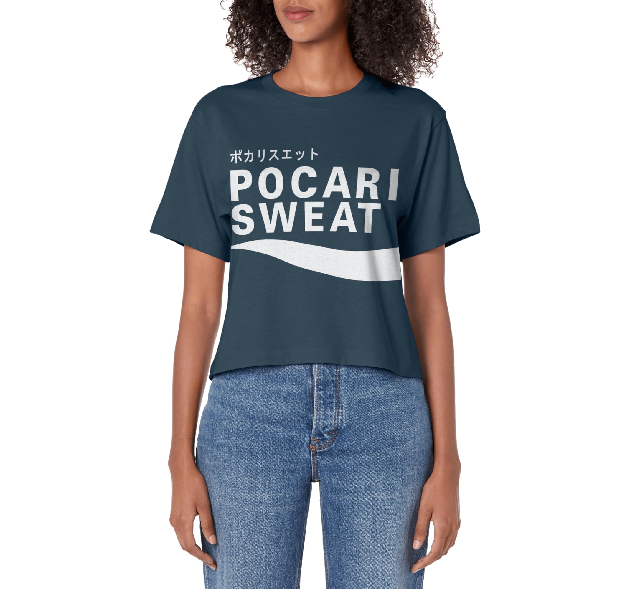 Pocari Sweat Hoodie Sweatshirt Women's Crop Top