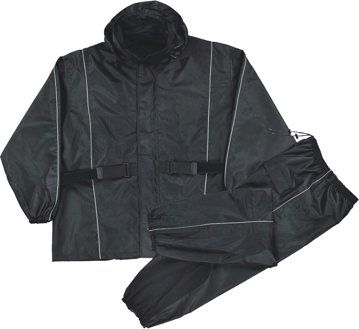 Milwaukee Mens Waterproof Rain Suit Reflective Piping/Heat Guard, Black