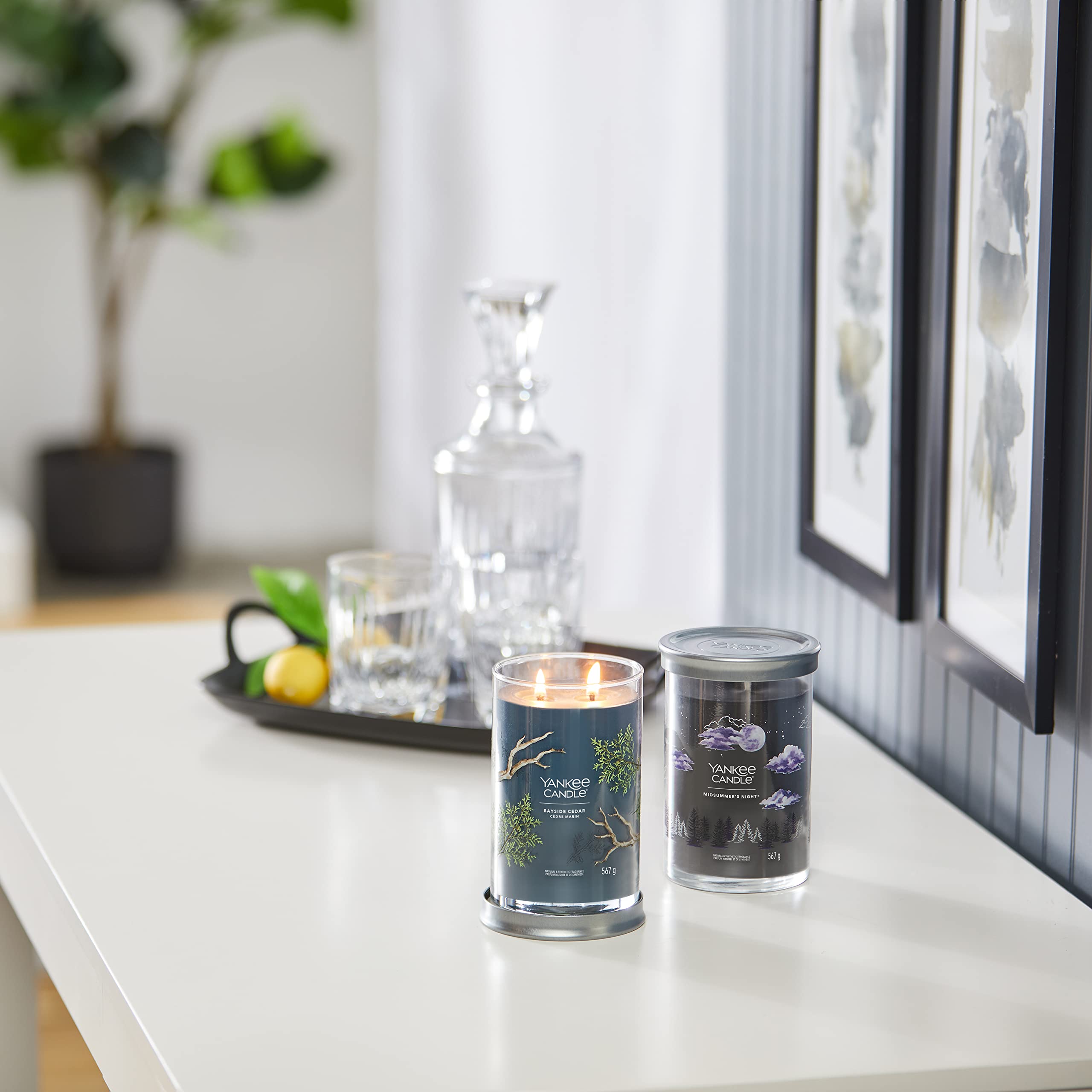 Yankee Candle Signature candela profumata | Notte di Mezza Estate in tumbler grande | Candele di miscela di cera di soia lunga durata | regalo perfetto per le donne
