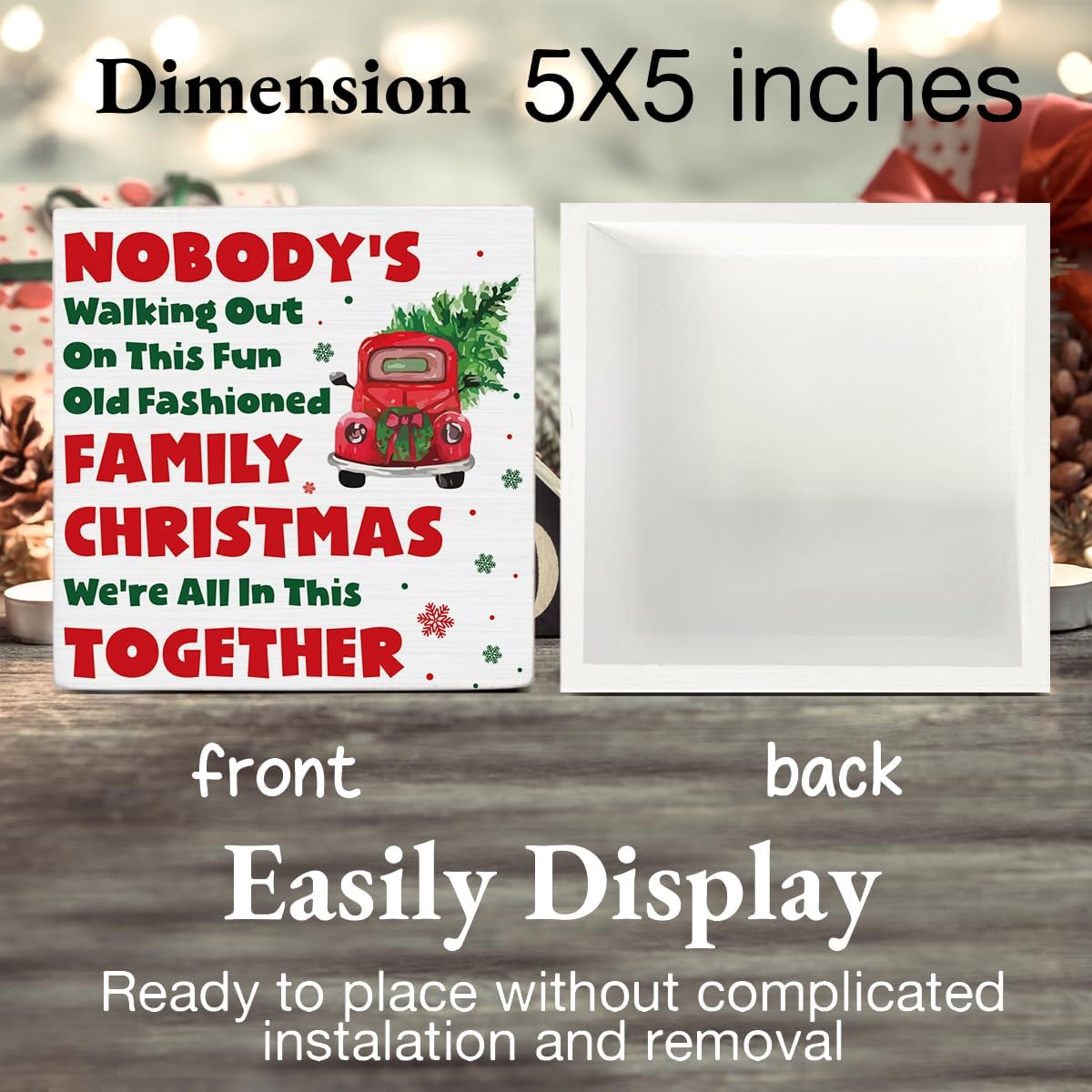 Nobody's Walking Out on This Fun Old Fashioned Family Christmas Wooden Sign image 2