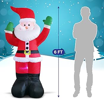 Amazon.co.jp: 6フィート クリスマス 空気注入式 サンタクロース
