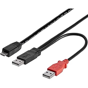 StarTech.Com Cavo a Doppia Alimentazione per Disco Rigido Esterno HDD a Splitter Y, Cavo Dual USB a a Micro B da 91 cm