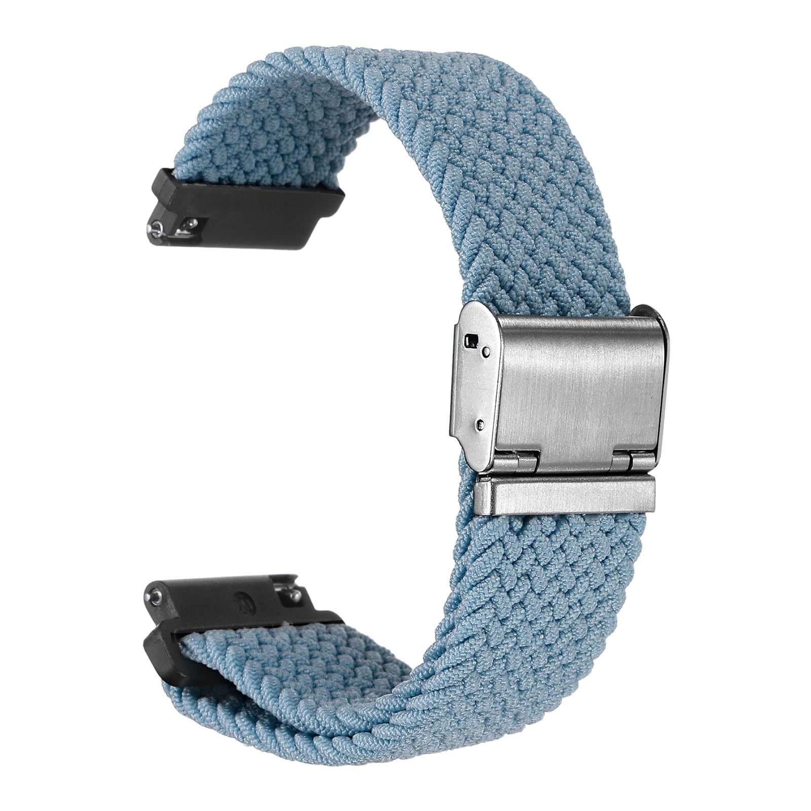 sourcing map Nylon Watch Bands 22mm Soft Quick Release Braided Watch Strap with Stainless Steel Buckle, Light Blue