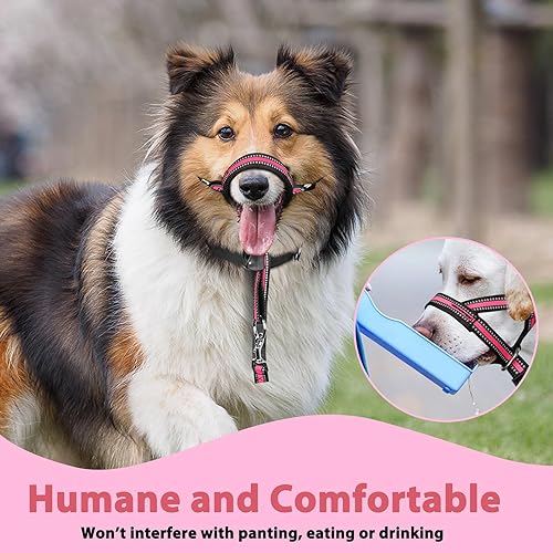 Miniatura 15 de BARKLESS Collar suave para cabeza de perro, patentado acolchado sin tirones, correa de entrenamiento con enlace de seguridad para perros medianos