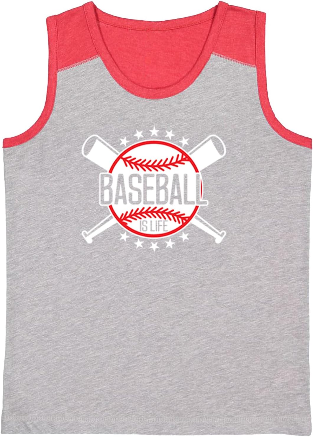 Tcombo Baseball is Life - Sports Youth Contrast Back Tank Top