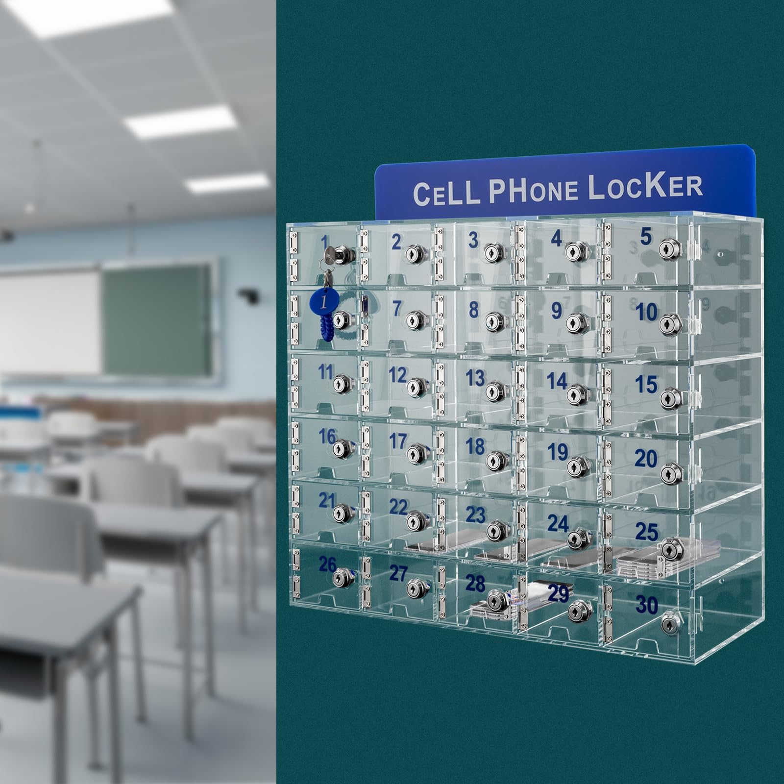 United Visual Cell Phone Locker UVQ1048-8 Door 22