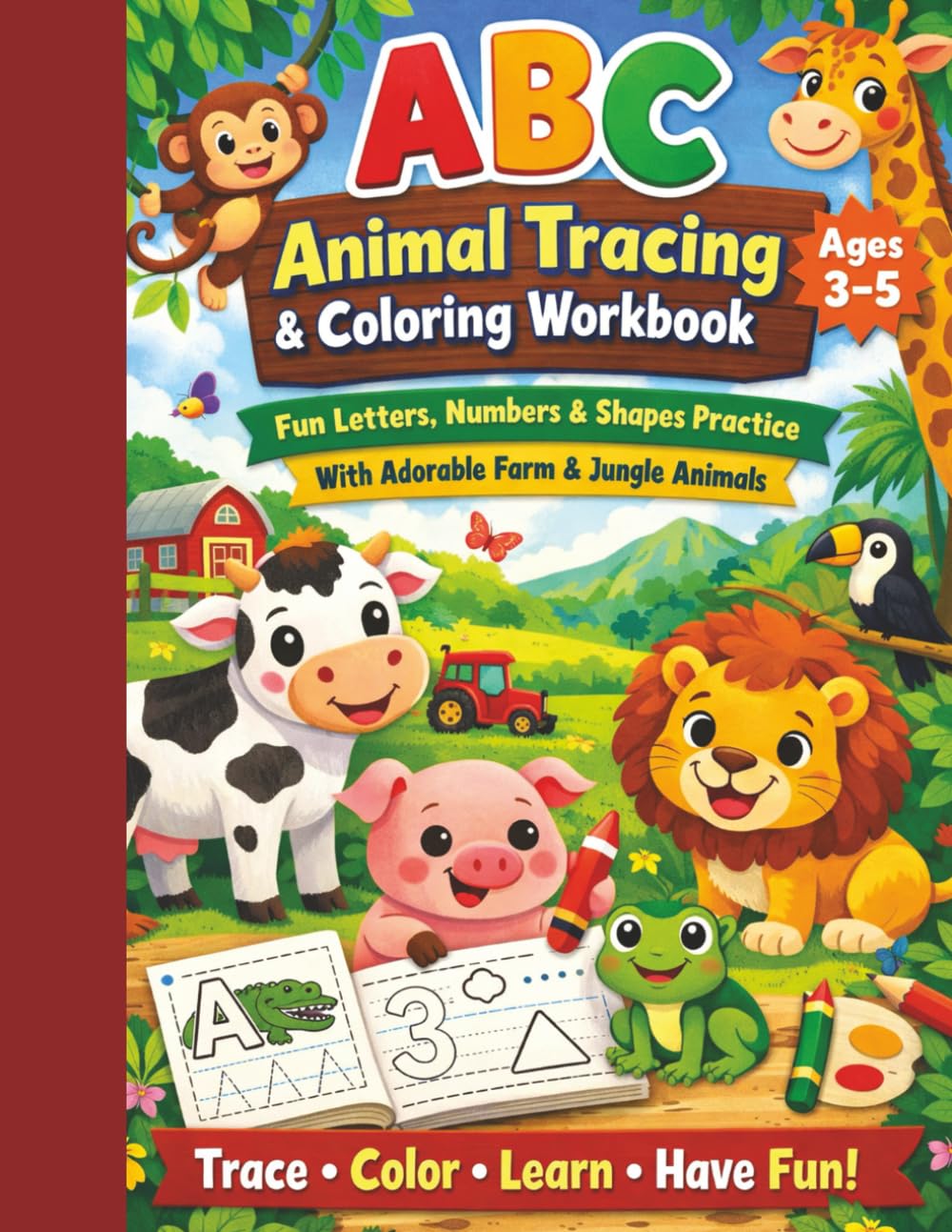 ABC: Animal Tracing and Coloring Workbook