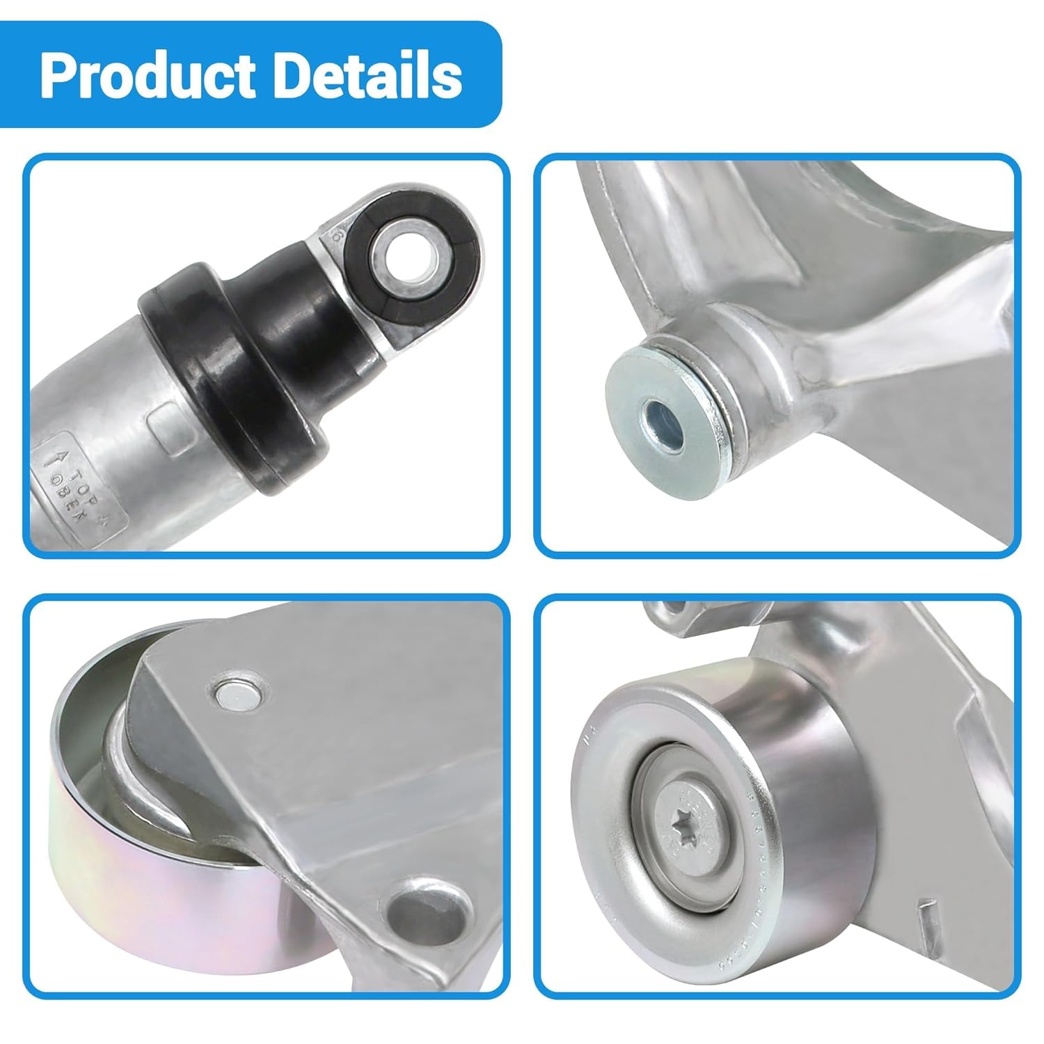 Drive Belt Tensioner Assembly with Pulley & Serpentine Compatible with Honda Civic 1.8L 2006 2007 2008 2009 2010 2011 Replace 31170-RWK-005