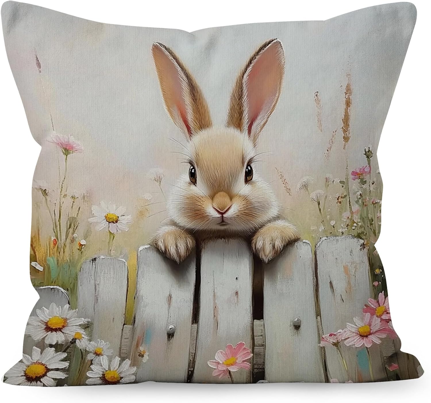 Amazon.com: Liosei Vintage Spring Easter Bunny Decorative Throw Pillow ...