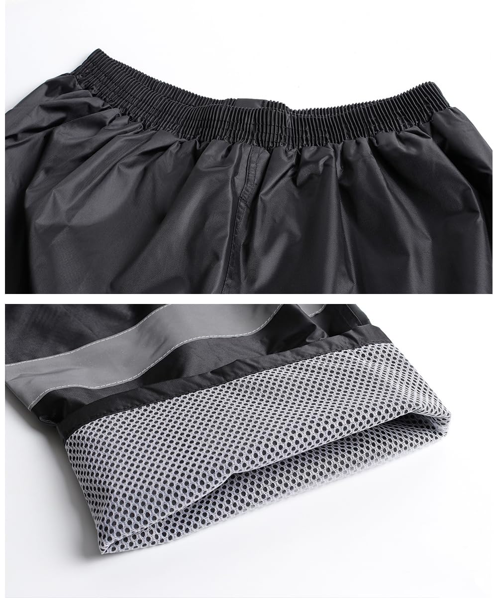 Impermeabile Unisex Tuta Antipioggia Riflettente Uomo Antipioggia 2 Pezzi Tuta Antipioggia Giacca Impermeabile da Lavoro Alta Visibilità Set di Giacca e Pantaloni da Pioggia