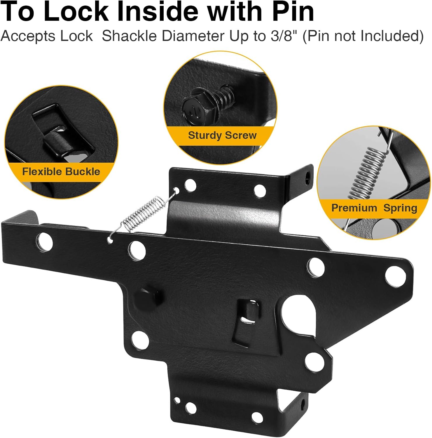 Self-Locking Gate Latch for Wooden Fence - Heavy Duty Automatic Gate Lock Gravity Door Latch Hardware for Secure Pool, Yard,Outdoor Garden, Metal Gates Vinyl Fences