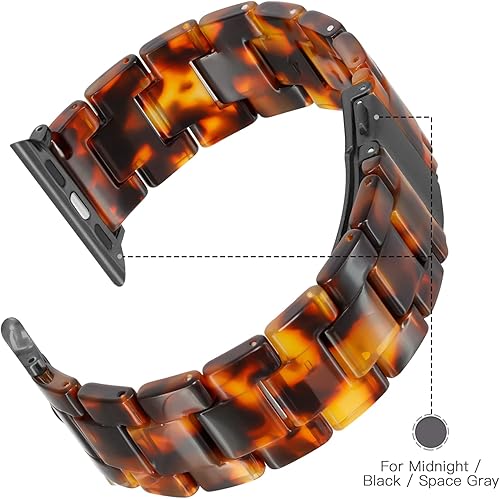 Miniatura 38 de Lightweight Resin Band For Apple Watch Series 11 10 SE 9 8 7 6 5 4 3 2 1 Ultra 3 2, Fashion Adjustable Replacement Strap for iWatch Bands 38mm 40mm