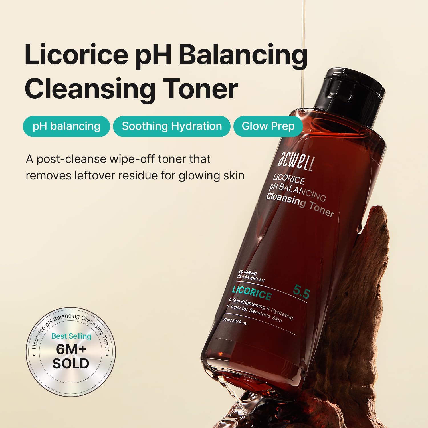 ACWELL Licorice pH 5.5 Balancing Korean Toner and Cleansing 5.07 fl.oz. - Alcohol-Free Hydrating Facial Astringent - Skin Clarifying & Hydration Boosting Toner - Image 2