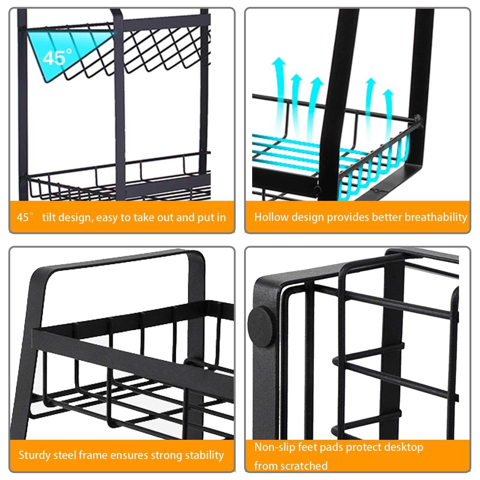 Estante de condimentos para encimera de cocina, estante de especias de 3 niveles, organizador y almacenamiento de especias de cocina, moderno organizador de condimentos para encimera,