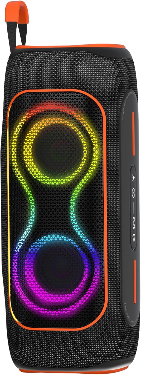 Musibaby 80W Bluetooth Speaker, Loud Portable Speaker with Deep Bass, Waterproof Outdoor Speaker with RGB Lights for Camping, Beach & Party, 24H Playtime, BT5.3, Dual Pairing