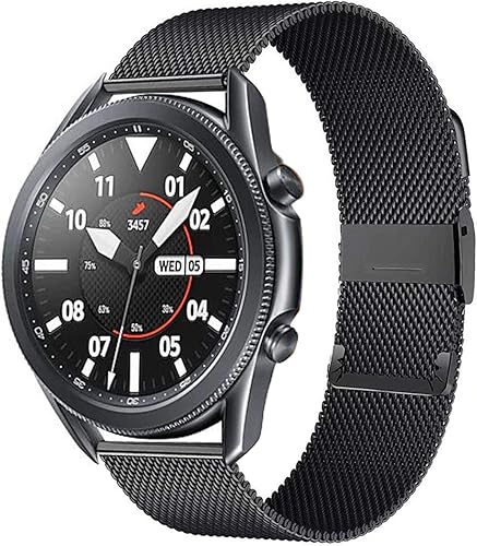 Correa para Huawei Watch GT2 Pro  Fit de 200.866in para reloj 3 de 451.614in de acero inoxidable Milanese Belt Active 2 de 461.654in (color negro,