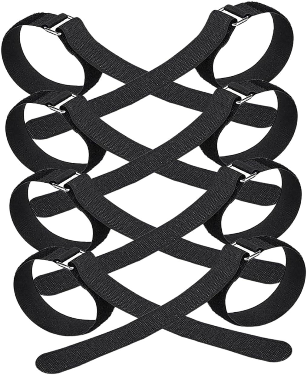 BESPORTBLE 4 Pairs Adjustable Ice Cleats Straps Non Slip Outdoor Climbing Shoes Crampons with Elastic Nylon for Men Women Skid Snow Grippers for Hiking Running Camping Ice Fishing
