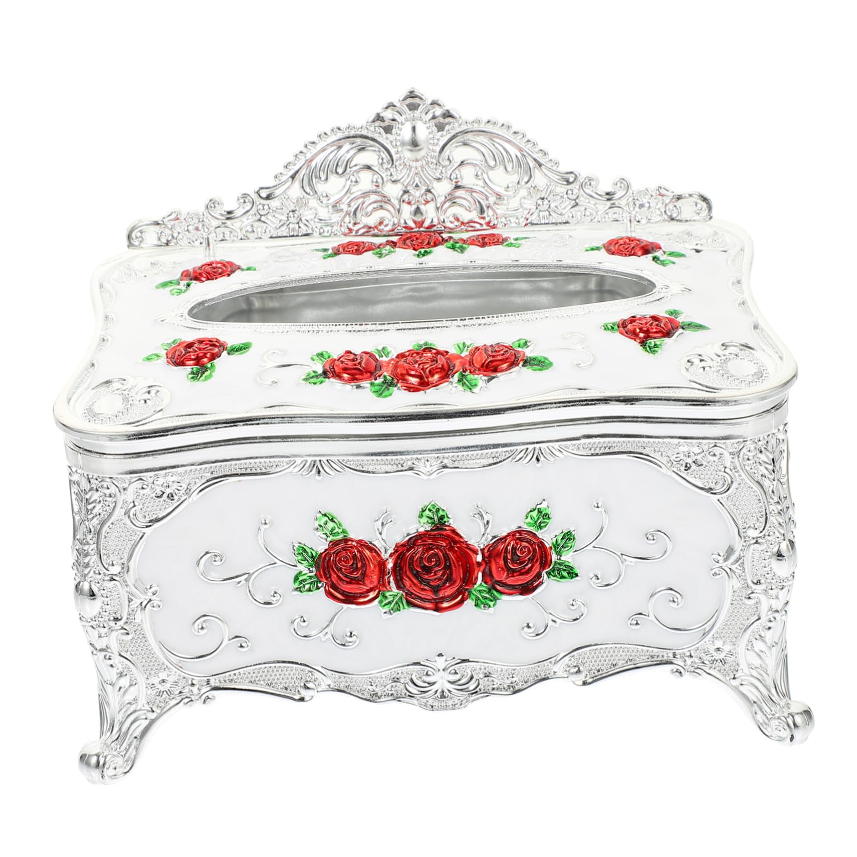 Garneck Stylish Paper Box Engraved Tissue Holder Desk Napkin Dispenser Home Accessory