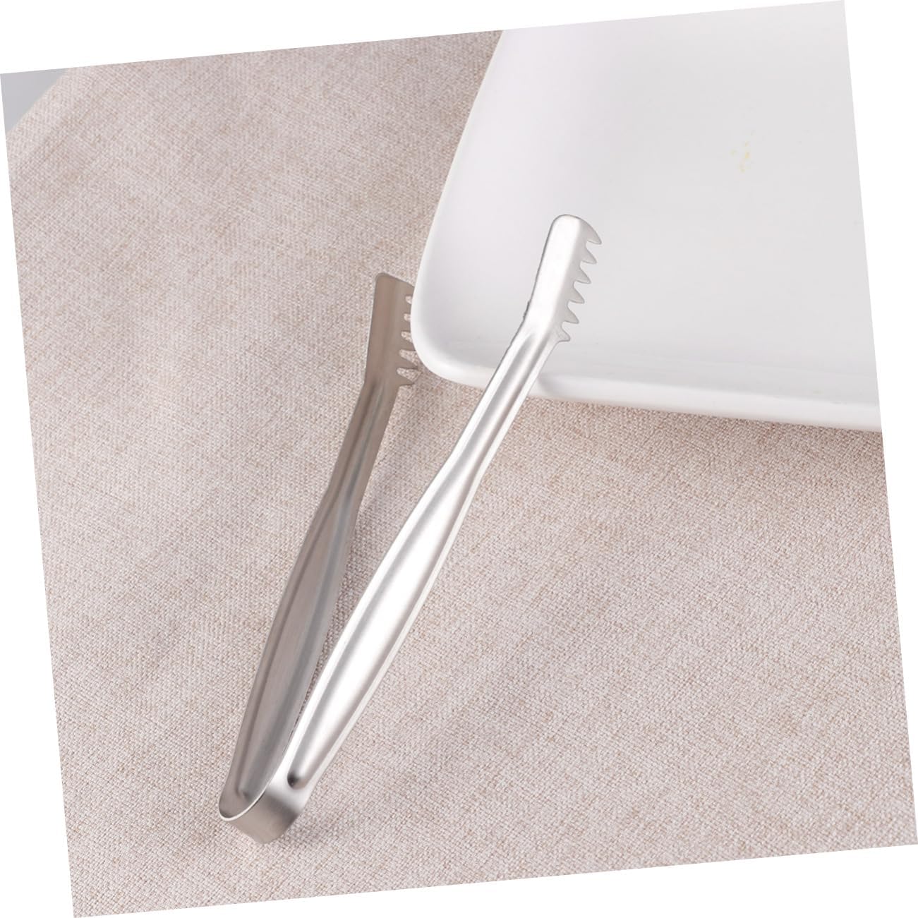 4Pcs Stainless Steel Mini Food Tongs for Ice Cubes Bread Condiments Versatile Kitchen Bar Supplies for Parties Camping Buffets