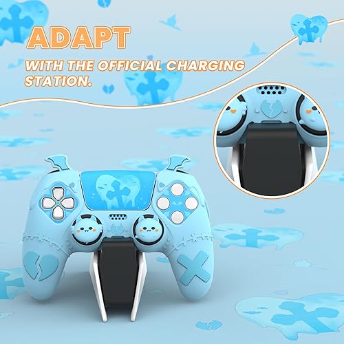 Miniatura 3 de PlayVital Gothic Imp Series Cute Silicone Case for ps5 Controller with 4 Thumb Grips and 6 Stickers, Anti-Slip Silicone Skin Cover, Compatible with