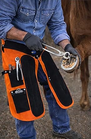 Pro Equine Western Leather Cordura Adjustable Equine Horse Farrier Apron 23115