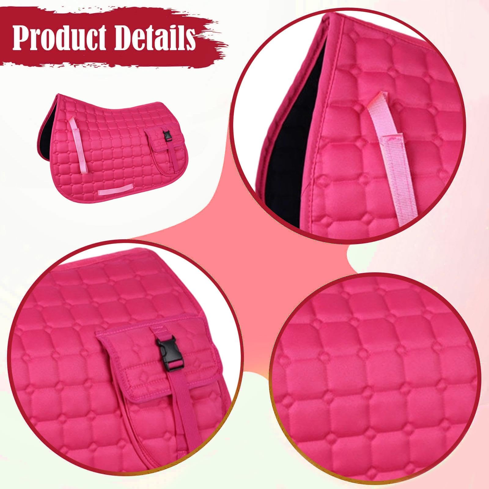 Pad de Sillín para Caballo con Bolsillo Lateral Material Ligero Y Cómodo Antideslizante Amortiguador para Jinetes Y Caballos Adecuado