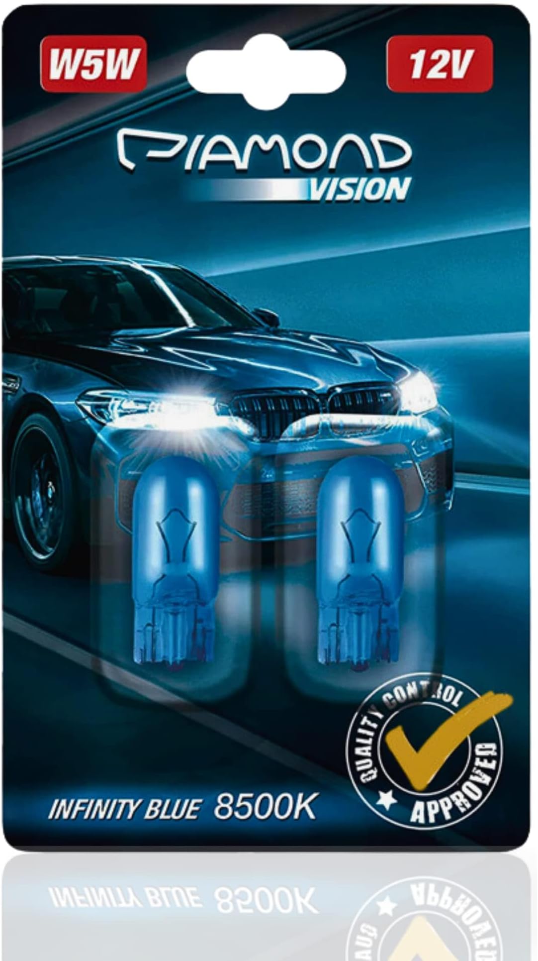 Diamond VisionW5W 12V xenon look white blue T10 parking light blue vision Canbus white vision light bulbs